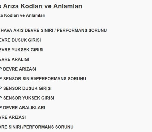 Mercedes arıza kodları