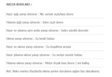 Beko arıza kodları
