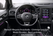 Renault Megane Arıza kodu - Gösterge işaretleri - Motor Arızaları - İkaz Lambaları